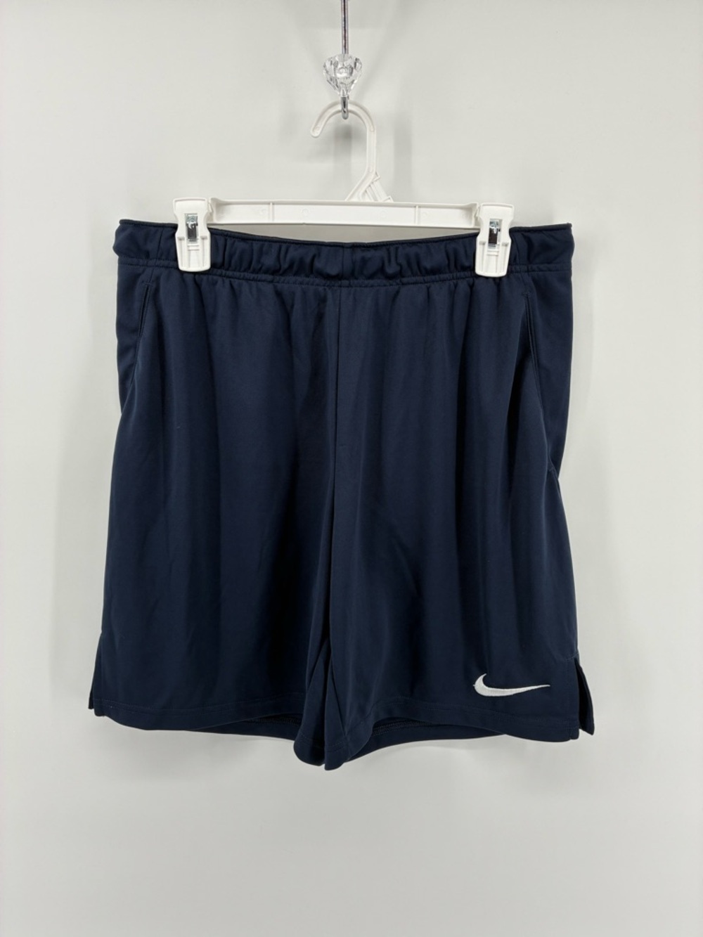 Nike Navy Athletic Shorts with White Swoosh